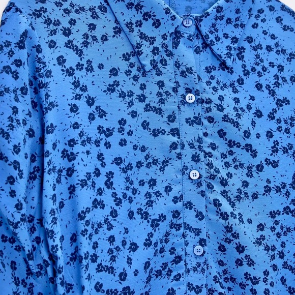 🤩 ZARA PRINT SHIRT BLUE - Size M ✨2023 SPRING SUMMER SALE 🌻 - Picture 2 of 3